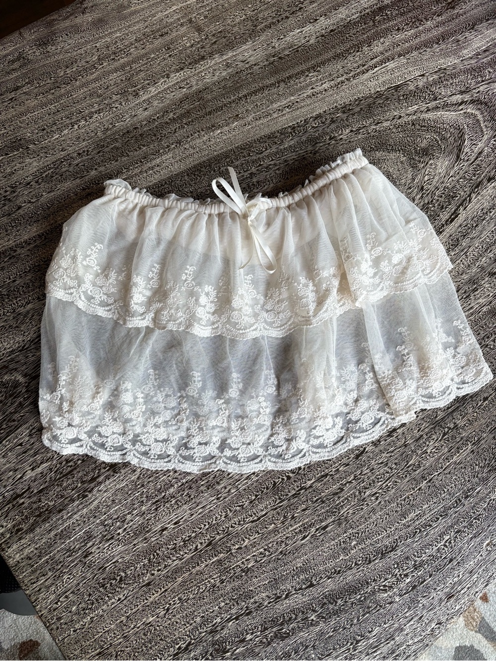 Free People Cream Lace Crop Top